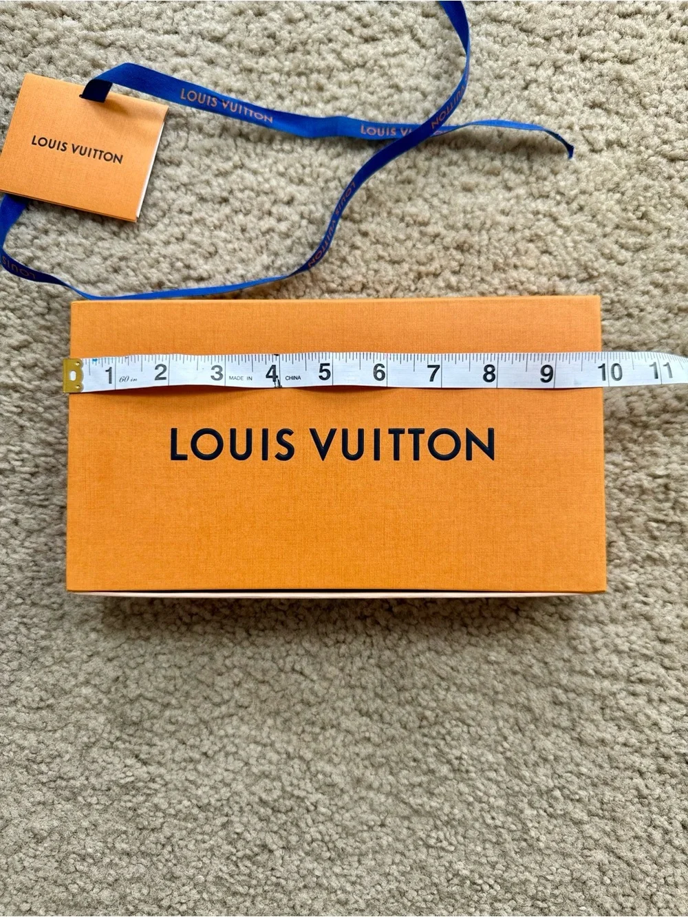 Louis Vuitton Orange Box with Ribbon Tissue Cards Authentic Packaging 11”